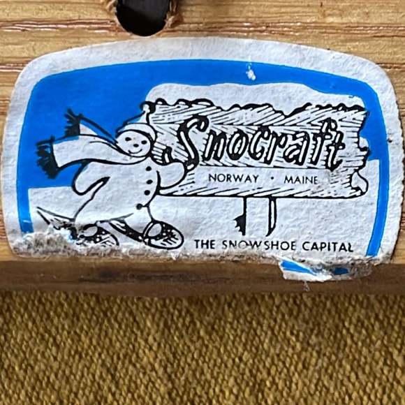 Snowshoes Snocraft Wooden Made in Maine, Like New Condition, Leather, Vintage - Picture 2 of 15
